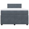 vidaXL Cama box spring con colch&oacute;n terciopelo gris oscuro 120x200 cm
