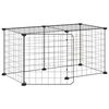 vidaXL Jaula para mascotas de 8 paneles con puerta acero negro 35x35cm