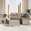 vidaXL Conjunto de sof&aacute;s de jard&iacute;n 8 pcs Beige rat&aacute;n sint&eacute;tico