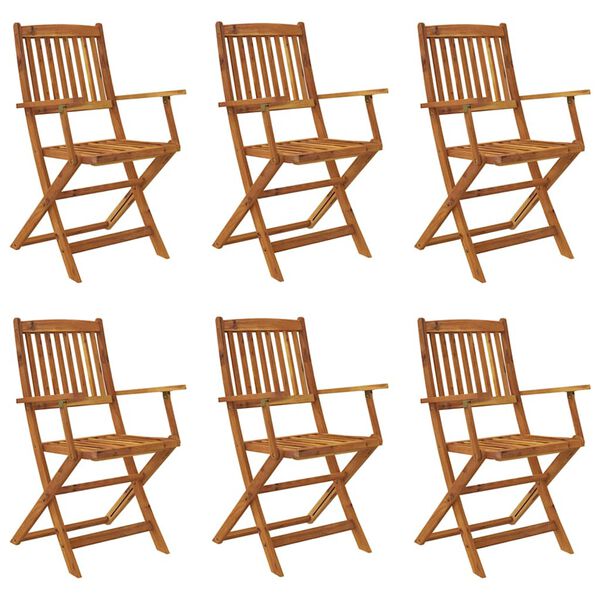 vidaXL Set comedor de jard&iacute;n plegable 7 piezas madera maciza de acacia
