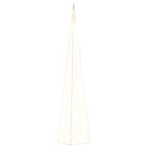 vidaXL Cono de luz LED decorativo acr&iacute;lico blanco c&aacute;lido 90 cm