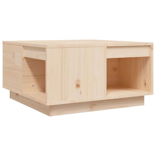 vidaXL Mesa de centro madera maciza de pino 60x61x32,5 cm