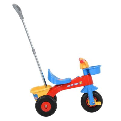 vidaXL Triciclo para niños con mango para padres multicolor