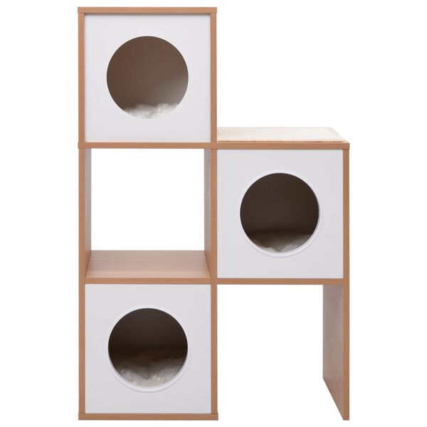 vidaXL Bloque de casas para gatos con alfombra rascadora sisal 100 cm