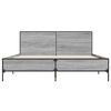 vidaXL Estructura cama madera ingenier&iacute;a metal gris Sonoma 160x200 cm