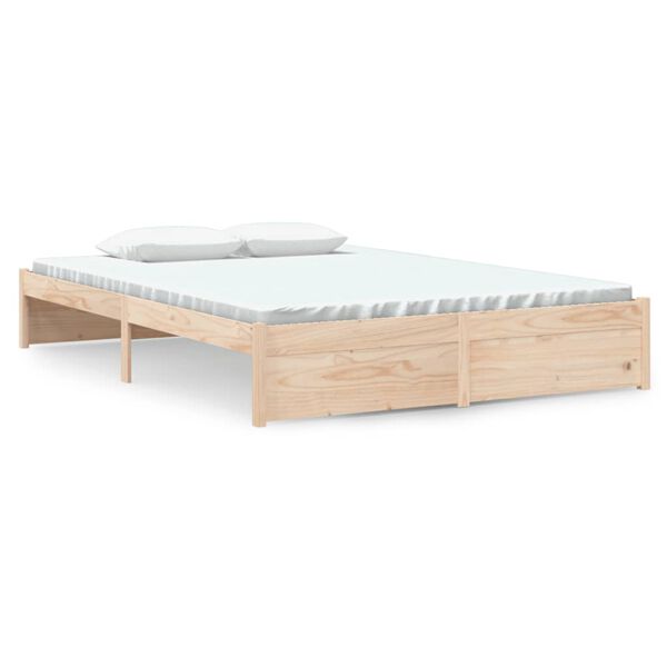 vidaXL Estructura de cama sin colch&oacute;n madera maciza 140x190 cm