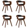 vidaXL Sillas de comedor 4 uds madera curvada y cuero sint&eacute;tico negro