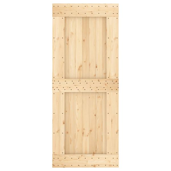 vidaXL Puerta corredera con herrajes madera maciza de pino 85x210 cm