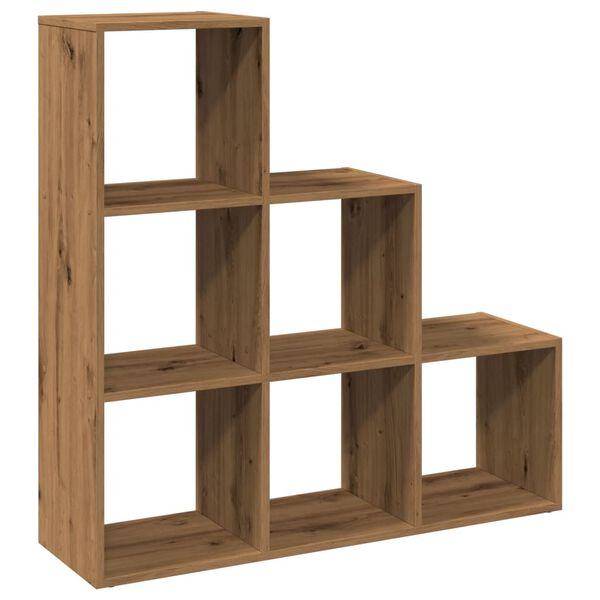 vidaXL Librer&iacute;a divisor 3 niveles madera roble artisan 99x29x99 cm