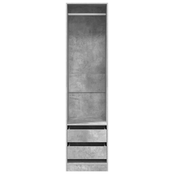 vidaXL Armario con cajones de contrachapada gris hormig&oacute;n 50x50x200 cm