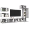 vidaXL Set muebles de sal&oacute;n TV 8 pzas madera ingenier&iacute;a gris hormig&oacute;n