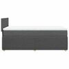 vidaXL Cama box spring con colch&oacute;n tela gris oscuro 100x200 cm