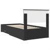 vidaXL Estructura de cama con cabecera Negro y Plata 100 x 200 cm
