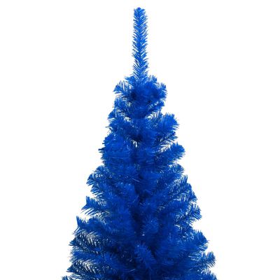 vidaXL Árbol de Navidad preiluminado con luces y bolas azul 210 cm