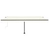 vidaXL Toldo autom&aacute;tico con LED y sensor de viento crema 500x300 cm