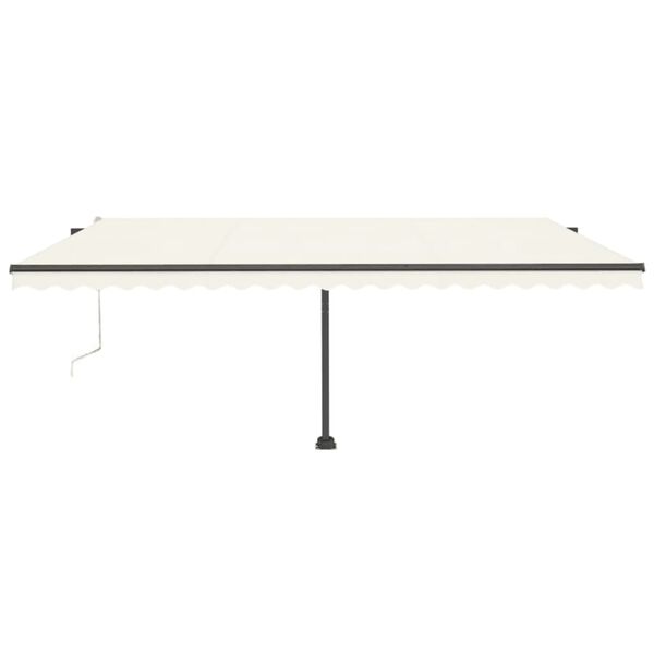 vidaXL Toldo autom&aacute;tico con LED y sensor de viento crema 500x300 cm