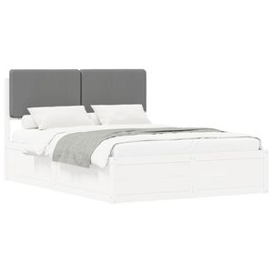 vidaXL Estructura de Cama con Cabecera Tapizada Gris Claro 80 x 200 cm