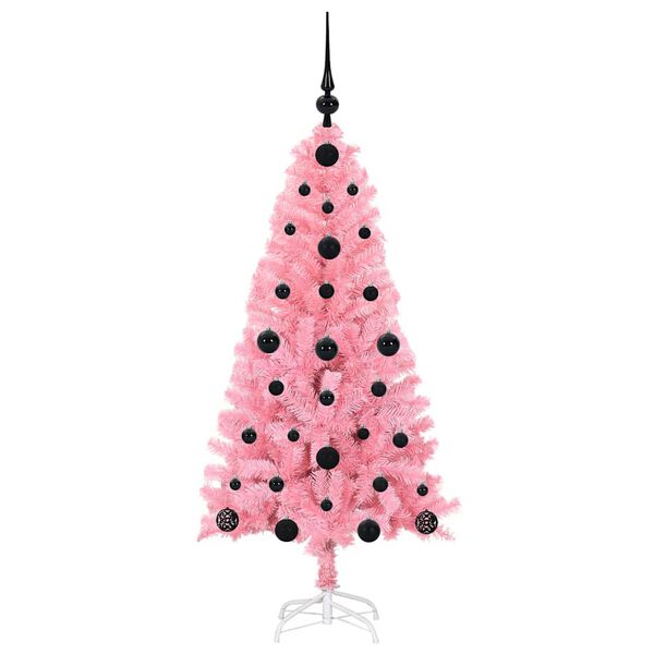 vidaXL &Aacute;rbol de Navidad con 150 LED con soporte Rosa 120 cm PVC