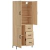 vidaXL Aparador alto madera contrachapada color roble 69,5x34x180 cm