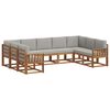 vidaXL Conjunto de sof&aacute;s de exterior 9 pcs Gris Natural y Claro