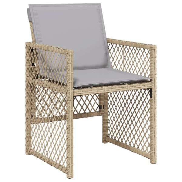 vidaXL Set comedor de jard&iacute;n 17 pzas con cojines rat&aacute;n sint&eacute;tico beige