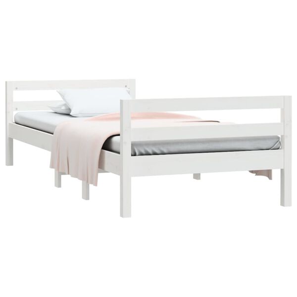 vidaXL Cama sin colch&oacute;n madera maciza de pino blanca 80x200 cm