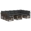 vidaXL Conjunto de sof&aacute;s de jard&iacute;n 10 uds. Gris rat&aacute;n sint&eacute;tico