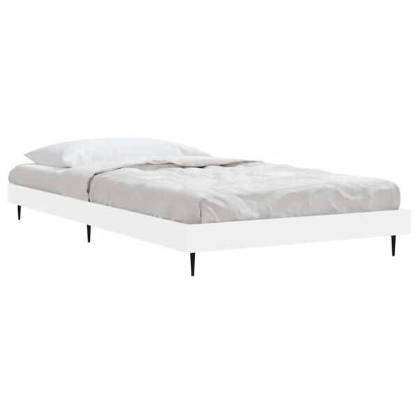 vidaXL Estructura de cama madera de ingenier&iacute;a blanca 90x200 cm