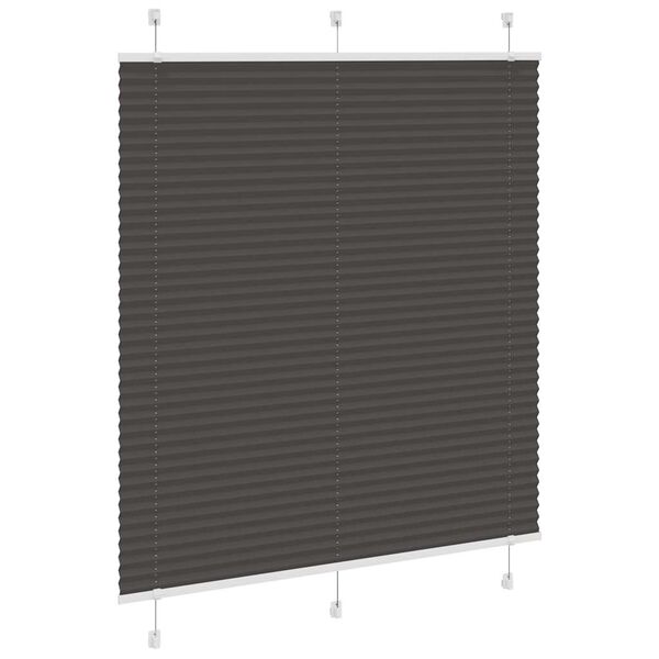 vidaXL Estor Plisado negro 120x150 cm Tela Ancho 119,4 cm Poli&eacute;ster