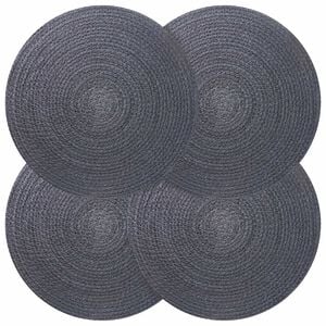 vidaXL Manteles de yute 4 uds. Gris oscuro 100% Yute Tossa