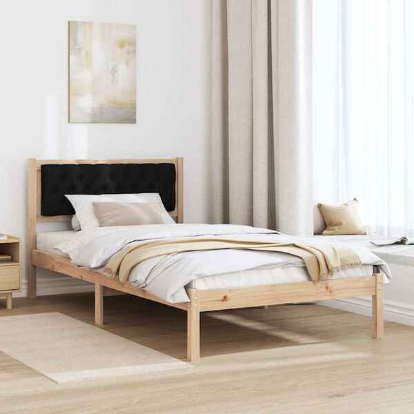 vidaXL Estructura de cama Negro 100 x 200 cm Madera de pino macizo