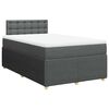 vidaXL Cama box spring con colch&oacute;n tela gris oscuro 120x200 cm