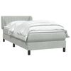 vidaXL Cama box spring con colch&oacute;n terciopelo gris claro 100x210 cm