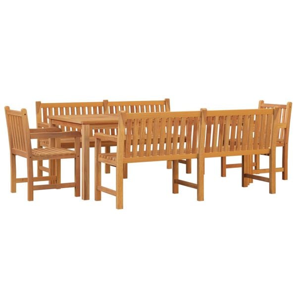 vidaXL Juego de comedor para jard&iacute;n 5 piezas madera maciza de teca
