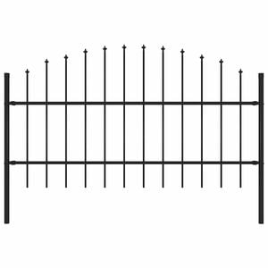 vidaXL Valla de jard&iacute;n Woerden con punta de lanza de acero, 170 x 100 cm, negro