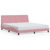 vidaXL Estructura de cama con LED sin colch&oacute;n terciopelo rosa 180x200 cm