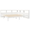 vidaXL Cama con estanter&iacute;a sin colch&oacute;n madera maciza blanca 200x200 cm