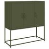 vidaXL Aparador de acero verde oliva 100,5x39x107 cm
