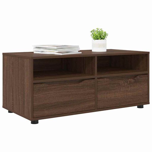 vidaXL Gabinete de TV con caj&oacute;n Roble Marr&oacute;n 100 x 48 x 43 cm