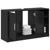 vidaXL Mueble de Cuarto de Ba&ntilde;o con puerta Roble Negro 90 x 29 x 55 cm