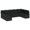 vidaXL Conjunto de sof&aacute;s de jard&iacute;n 9 uds. Negro rat&aacute;n sint&eacute;tico