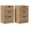 vidaXL Mesitas noche 2 uds madera ingenier&iacute;a roble artisan 40x36x65 cm