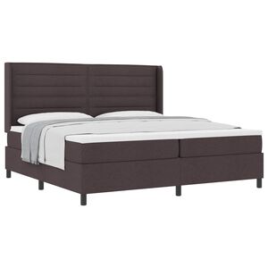 vidaXL Cama tipo Box Spring Marr&oacute;n Oscuro 200 x 200 cm tela