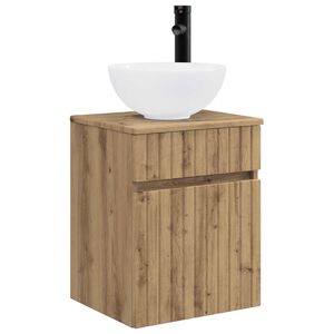 vidaXL Vanidad de lavabo montada en la pared Roble artisan