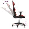 vidaXL Silla gaming de masaje cuero sint&eacute;tico negro y rojo