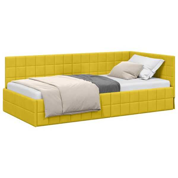 vidaXL Estructura de cama en esquina Amarillo 90 cm x 190 cm