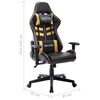 vidaXL Silla de gaming de cuero sint&eacute;tico negro y dorado