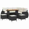 vidaXL Conjunto de sof&aacute;s de jard&iacute;n 9 uds. Negro rat&aacute;n sint&eacute;tico
