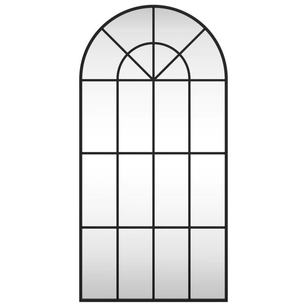 vidaXL Espejo de pared arco de hierro negro 50x100 cm