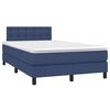 vidaXL Cama box spring con colch&oacute;n y luces LED tela azul 120x190 cm
